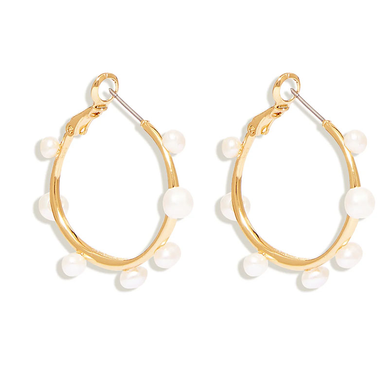 Mignonne Gavigan 14kt Yellow Gold Plated Mini Isla Freshwater Pearl Hoop Earrings